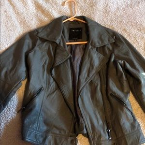 💫Faux leather coat